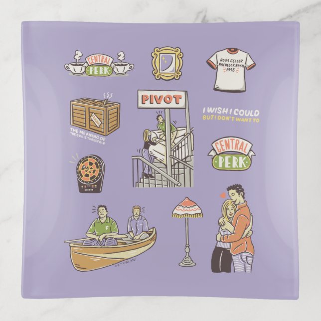 FRIENDS™ | Cartoon Icons Trinket Tray (Front)