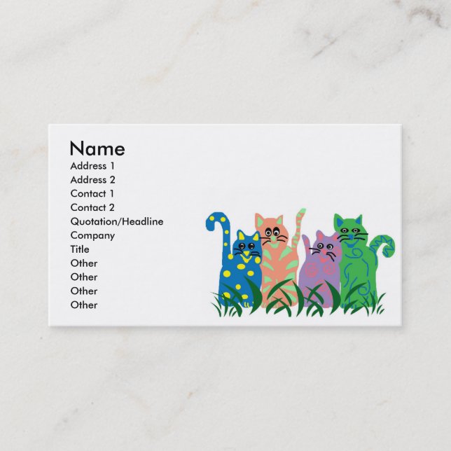 Friends cat  business cards (Front)