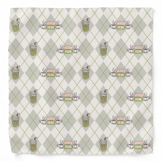 FRIENDS™  | Central Perk Argyle Pattern Bandana (Front)