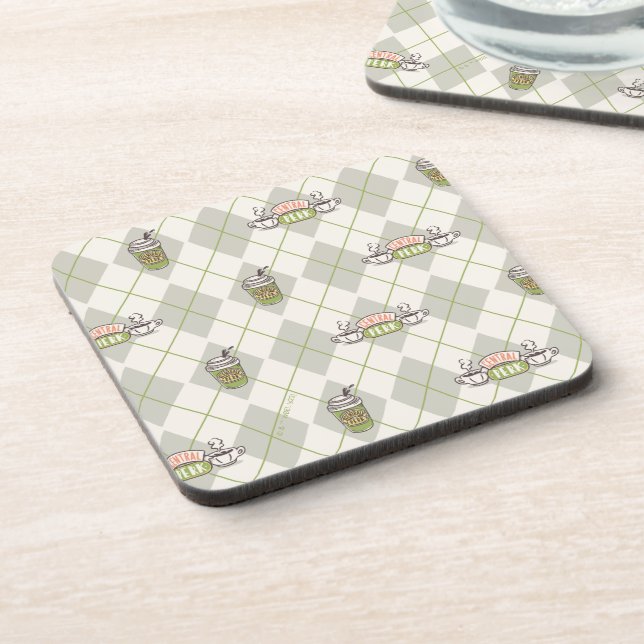 FRIENDS™  | Central Perk Argyle Pattern Beverage Coaster (Left Side)