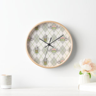 FRIENDS™ Central Perk Argyle Pattern Clock