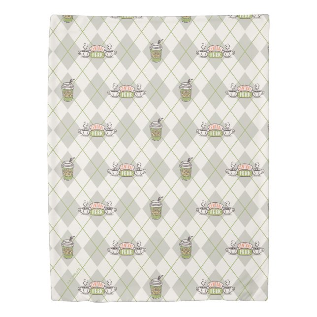 FRIENDS™  | Central Perk Argyle Pattern Duvet Cover (Front)