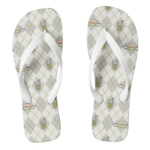 FRIENDS™ Central Perk Argyle Pattern Flip Flops