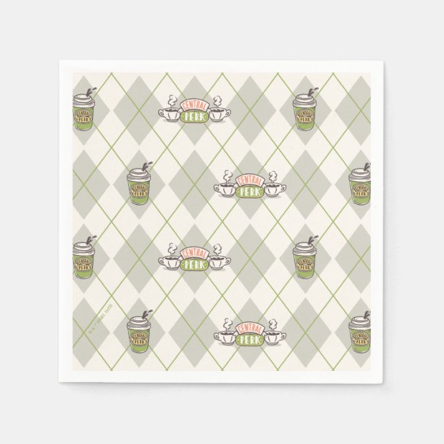 FRIENDS™  | Central Perk Argyle Pattern Napkins (Front)