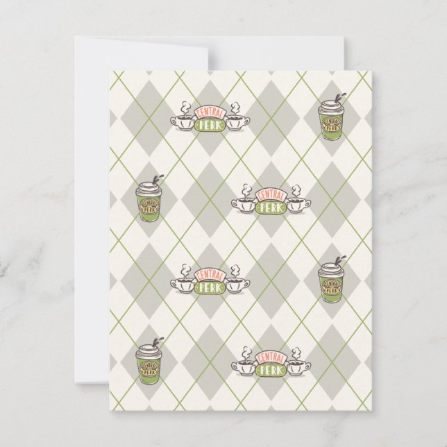 FRIENDS™  | Central Perk Argyle Pattern Note Card (Front)