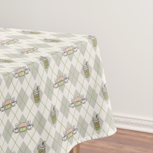 FRIENDS™  | Central Perk Argyle Pattern Tablecloth (In Situ)