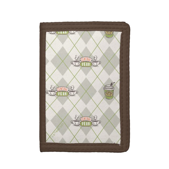 FRIENDS™  | Central Perk Argyle Pattern Trifold Wallet (Front Vertical)