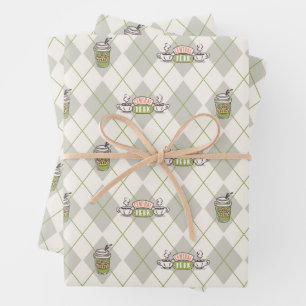 FRIENDS™ Central Perk Argyle Pattern Wrapping Paper Sheets