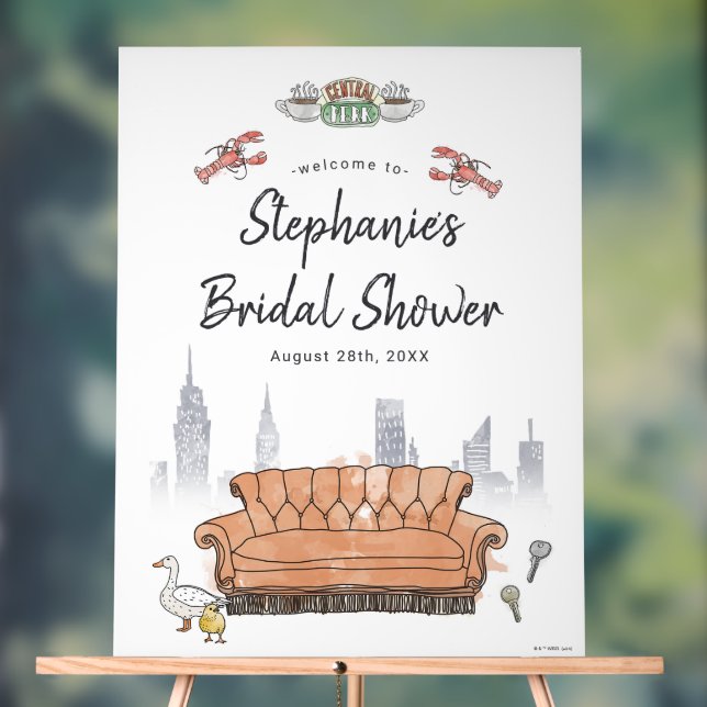 FRIENDS™ | Central Perk Bridal Shower Welcome Acrylic Sign (Neutral)