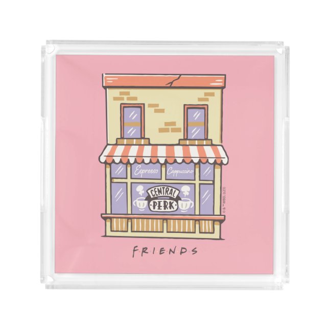 FRIENDS™ | Central Perk Cartoon Coffee Shop Acrylic Tray (Front)