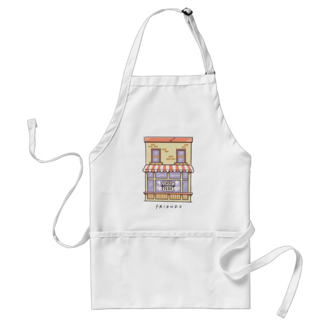 FRIENDS™ | Central Perk Cartoon Coffee Shop Adult Apron (Front)