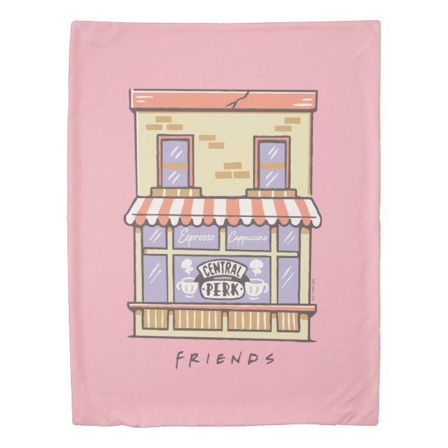 FRIENDS™ | Central Perk Cartoon Coffee Shop Duvet Cover (Front)