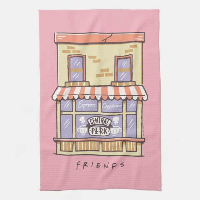 FRIENDS™ | Central Perk Cartoon Coffee Shop Kitchen Towel (Vertical)