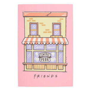 FRIENDS™ Central Perk Cartoon Coffee Shop Metal Print