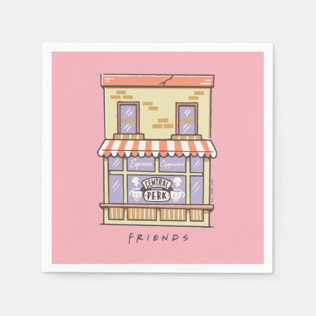 FRIENDS™ | Central Perk Cartoon Coffee Shop Napkins (Front)