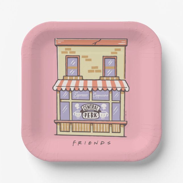 FRIENDS™ | Central Perk Cartoon Coffee Shop Paper Plates (Front)
