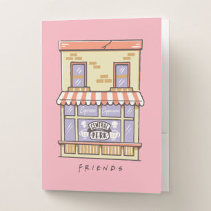 FRIENDS™ Central Perk Cartoon Coffee Shop Pocket Folder