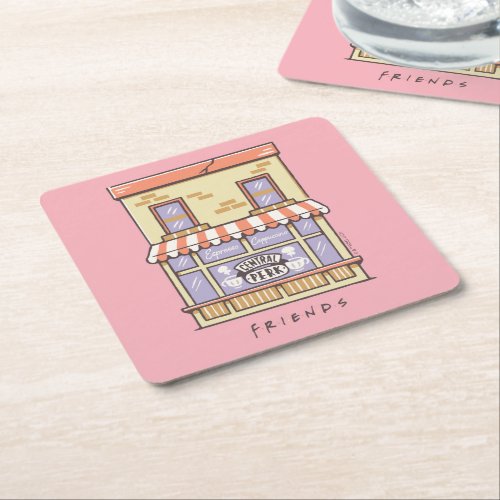 FRIENDSâ  Central Perk Cartoon Coffee Shop Square Paper Coaster