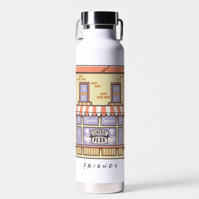 FRIENDS™ | Central Perk Cartoon Coffee Shop Water Bottle (Front)