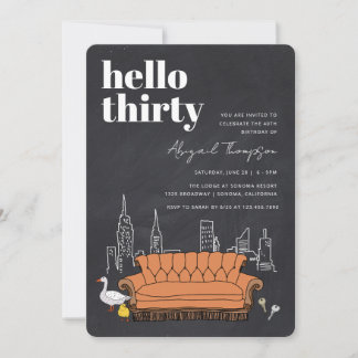 FRIENDS™ | Central Perk Chalkboard 30th Birthday Invitation