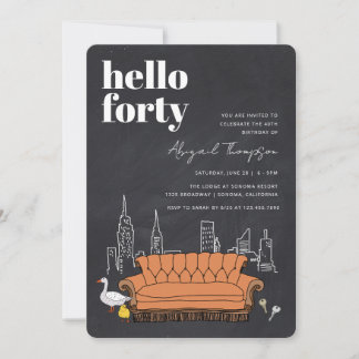 FRIENDS™ | Central Perk Chalkboard 40th Birthday Invitation