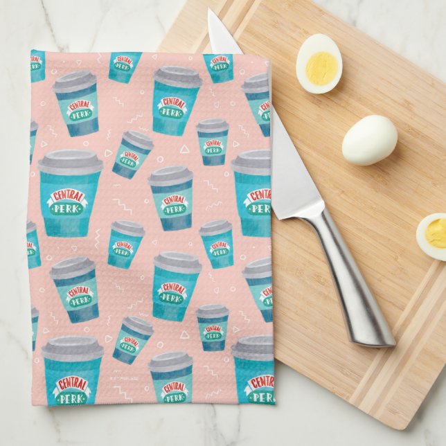 FRIENDS™ | Central Perk Coffee Cup Pattern Kitchen Towel (Quarter Fold)