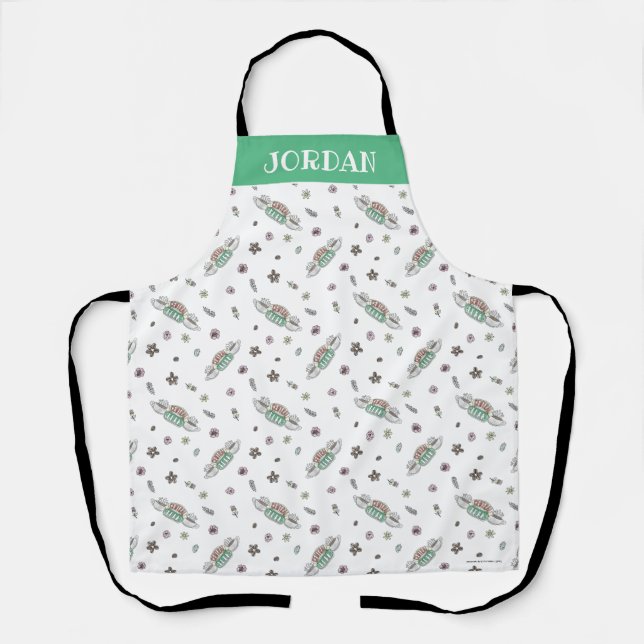 FRIENDS™ | Central Perk Coffee Watercolor Pattern Apron (Front)