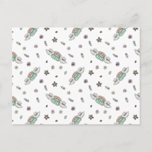 FRIENDS™ Central Perk Coffee Watercolor Pattern Invitation Postcard