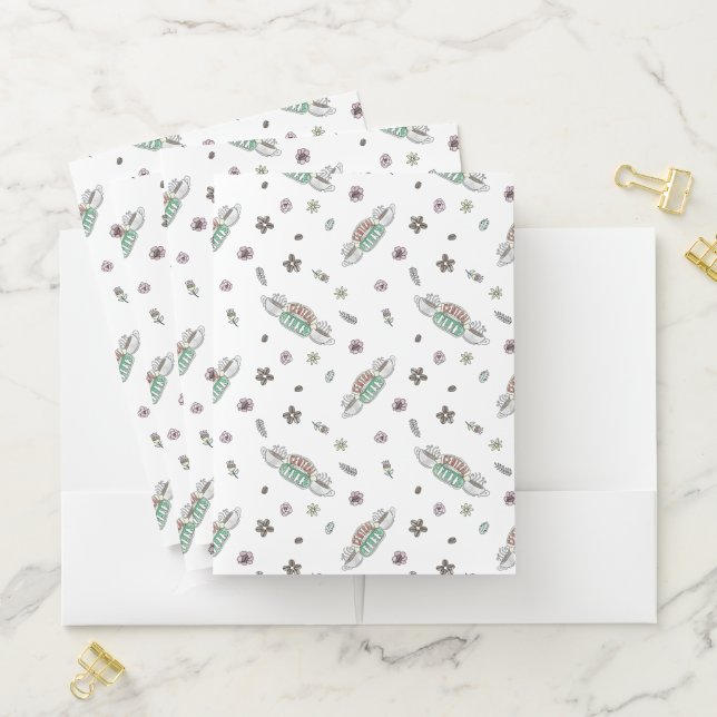 FRIENDS™ | Central Perk Coffee Watercolor Pattern Pocket Folder (In Situ)