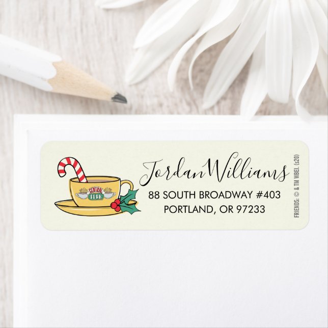 FRIENDS™ | Central Perk Holiday Mug Address Label (Insitu)