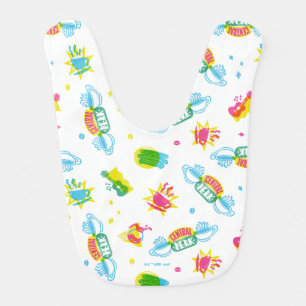 FRIENDS™ Central Perk Neon Pattern Baby Bib