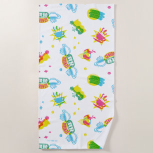 FRIENDS™ Central Perk Neon Pattern Beach Towel