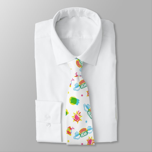 FRIENDS™ | Central Perk Neon Pattern Neck Tie (Tied)