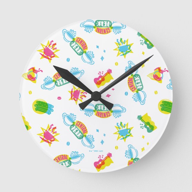 FRIENDS™ | Central Perk Neon Pattern Round Clock (Front)