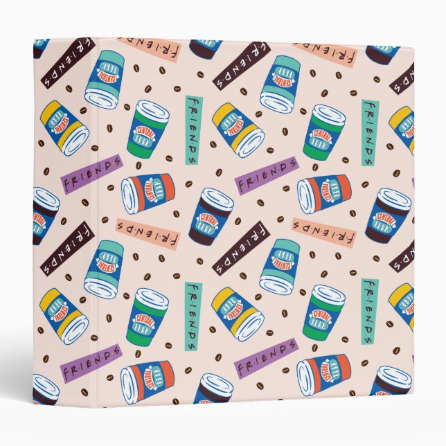 FRIENDS™ | Central Perk Vibrant Coffee Pattern 3 Ring Binder (Front/Spine)