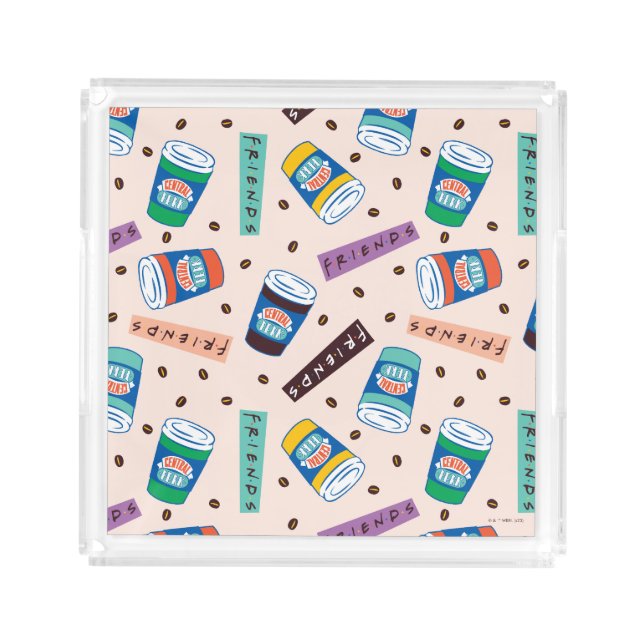 FRIENDS™ | Central Perk Vibrant Coffee Pattern Acrylic Tray (Front)