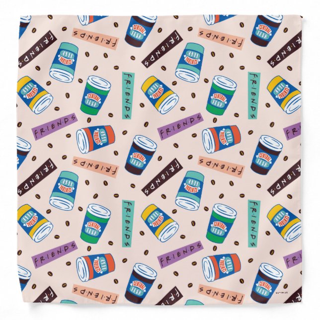 FRIENDS™ | Central Perk Vibrant Coffee Pattern Bandana (Front)