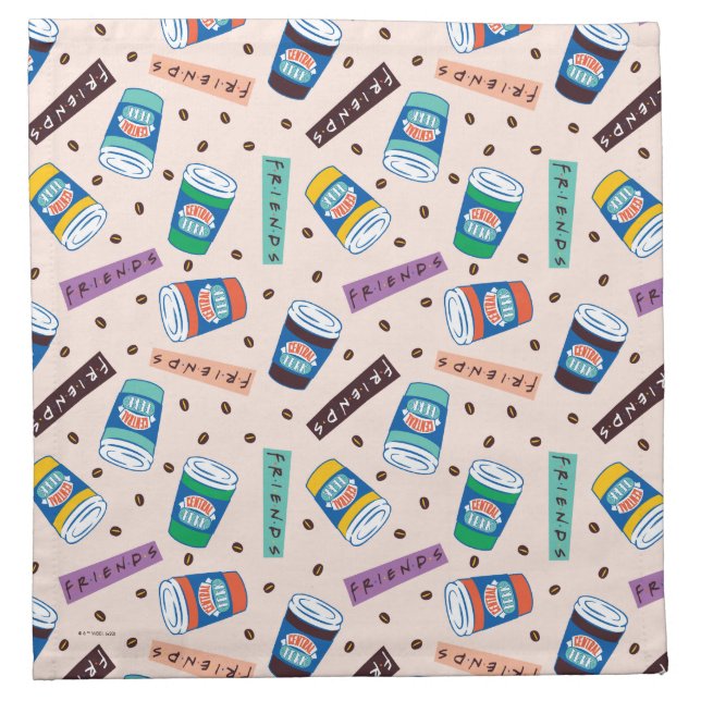 FRIENDS™ | Central Perk Vibrant Coffee Pattern Cloth Napkin (Front)