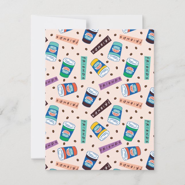FRIENDS™ | Central Perk Vibrant Coffee Pattern Note Card (Front)