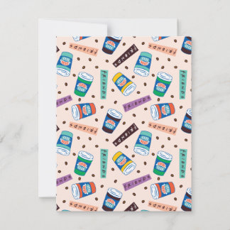 FRIENDS™ | Central Perk Vibrant Coffee Pattern Note Card