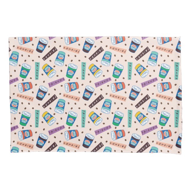 FRIENDS™ | Central Perk Vibrant Coffee Pattern Pillow Case (Front)
