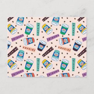 FRIENDS™ | Central Perk Vibrant Coffee Pattern Postcard