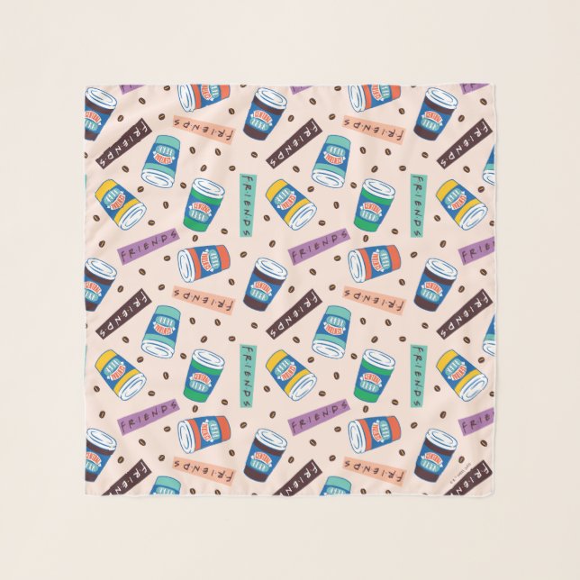 FRIENDS™ | Central Perk Vibrant Coffee Pattern Scarf (Front)