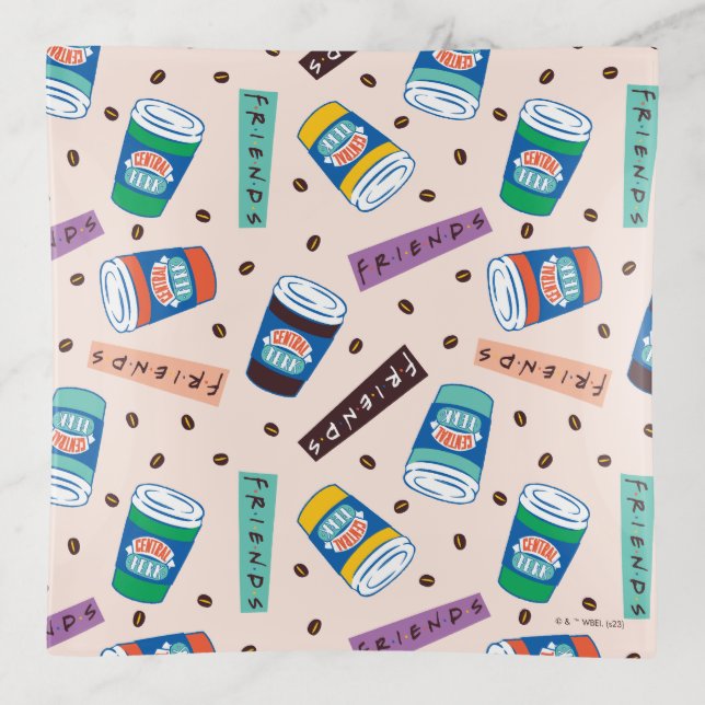 FRIENDS™ | Central Perk Vibrant Coffee Pattern Trinket Tray (Front)