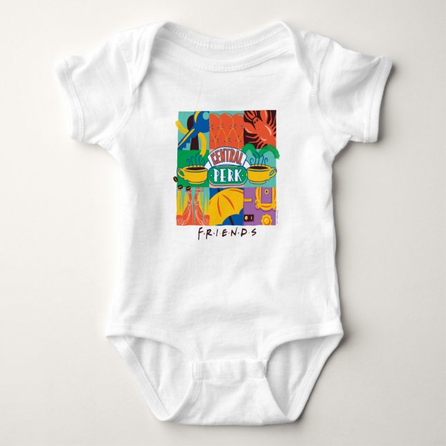FRIENDS™ | Central Perk Vibrant Graphic Baby Bodysuit (Front)