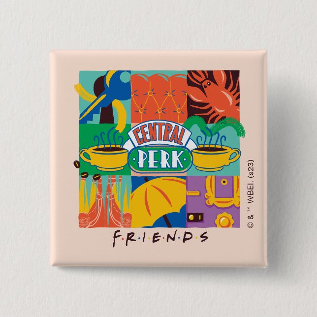 FRIENDS™ | Central Perk Vibrant Graphic Button (Front)