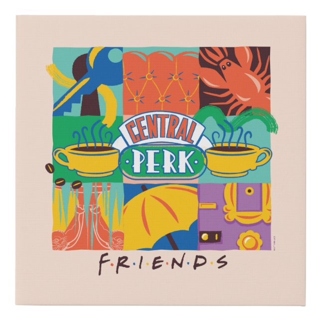 FRIENDS™ | Central Perk Vibrant Graphic Faux Canvas Print (Front)