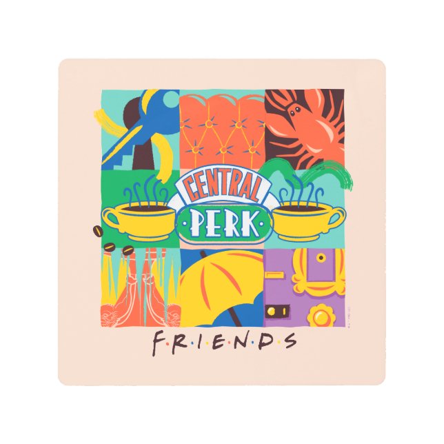 FRIENDS™ | Central Perk Vibrant Graphic Metal Print (Front)