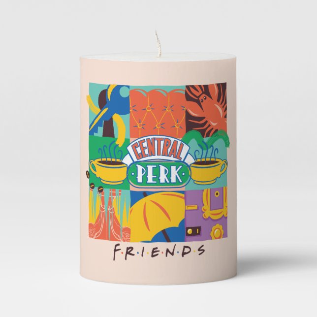 FRIENDS™ | Central Perk Vibrant Graphic Pillar Candle (Front)