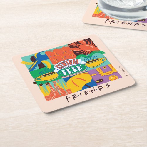 FRIENDSâ  Central Perk Vibrant Graphic Square Paper Coaster